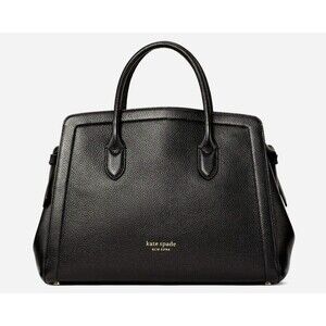 New Kate Spade Knott Pebble Leather Large Satchel Leather Black